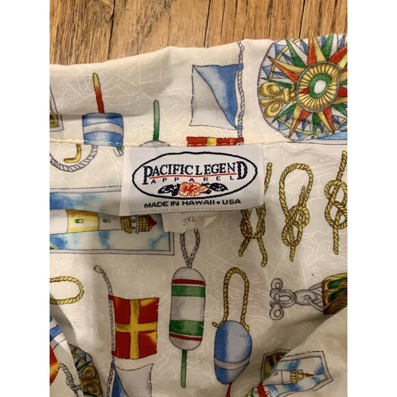 Pacific Legend Hawaii Short Sleeve Button Shirt Lighthouse Nautical 3XL VTG Sail - Picture 12 of 12